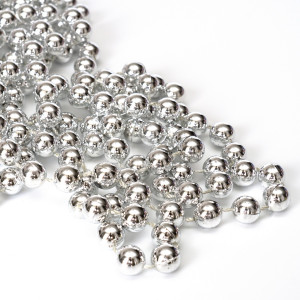 Намисто на ялинку, 12мм/8м, сріблястий, пластик (251888)