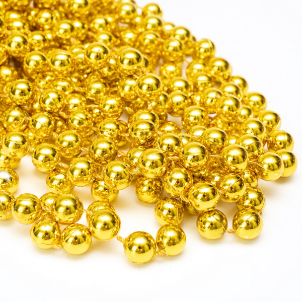 Намисто на ялинку, 12мм/8м, золотистий, пластик (251895)