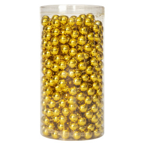 Намисто на ялинку, 12мм/8м, золотистий, пластик (251895)