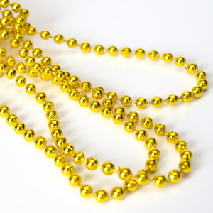 Намисто на ялинку, 5 мм/6 м, золотистий, пластик (251932)