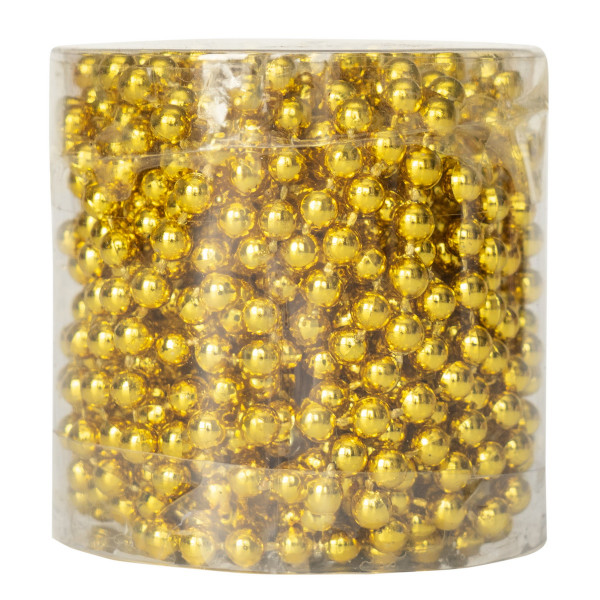 Намисто на ялинку, 5 мм/6 м, золотистий, пластик (251932)