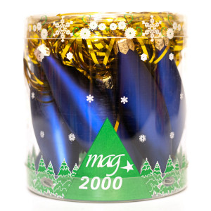 Набір ялинкових іграшок с дощиком 1 м- бурульки, 8 шт, 8 см, синій, скло (390120-13)