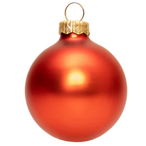 Набір ялинкових іграшок - кулі, 11 шт, D6 см, червоний, матовий, скло (390120-14)
