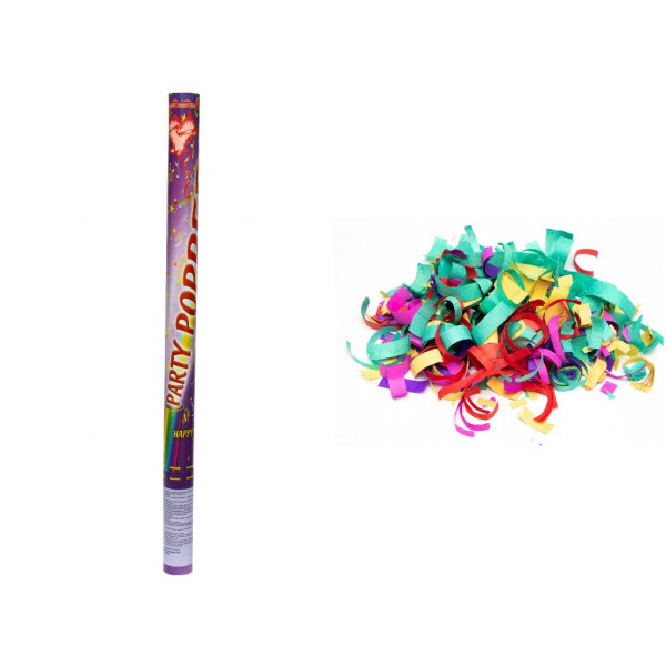 Хлопавка пневматична, 50 см, "PARTY POPPERS", різнокольорові паперові фігурки (400218-1)