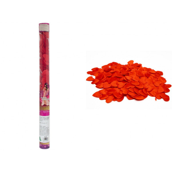 Хлопавка пневматична, 60 см, червоні тканинні сердечка (400669-3)