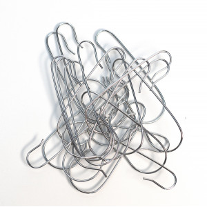 Набір гачків для новорічних прикрас срібло 4 см 20 шт (420688)