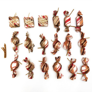 Набір ялинкових іграшок - новорічний, 18 шт, 26x38 см, різнокольоровий, текстиль (470624)