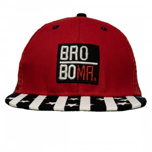 Кепка дитяча з зірками, червоно-чорний, 48-54 см, 3-8 років, бавовна (518851)