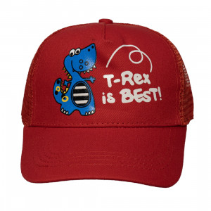 Кепка дитяча T-Rex is Best, червоний, 48-54 см, 3-8 років, бавовна (518882)