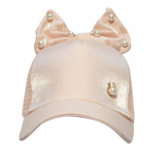 Кепка дитяча з бантиком, рожевий, 47-52 см, 3-6 років, віскоза (519001)