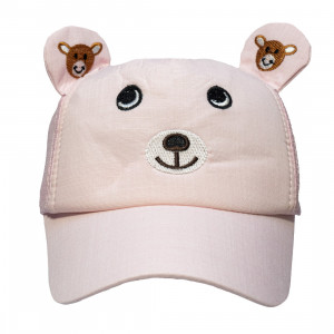 Кепка дитяча ведмедик, рожевий, 47-52 см, 2-8 років, бавовна (519261)