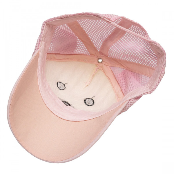 Кепка дитяча ведмедик, рожевий, 47-52 см, 2-8 років, бавовна (519261)