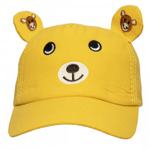 Кепка дитяча ведмедик, жовтий, 47-52 см, 2-8 років, бавовна (519278)