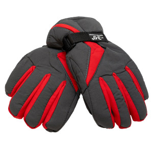 Водовідштовхувальні дитячі лижні рукавички, 22 см, розмір 14, сірий, плащівка, фліс (519360)