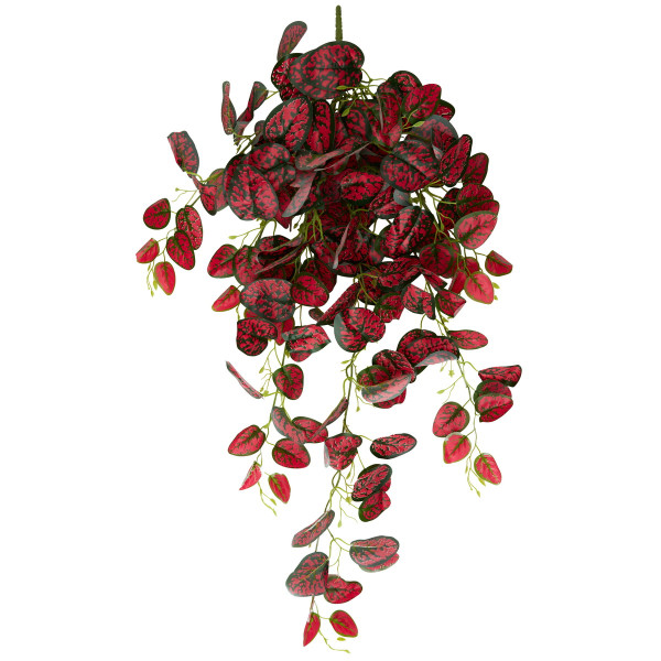 Штучна гілочка з листочками, 105 см, червона (631888)