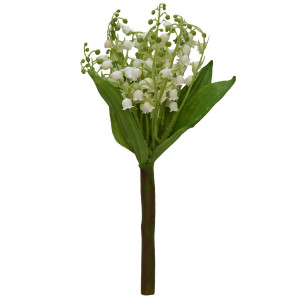 Штучна квітка Конвалія 12 гілочок, 28 см, білий (632465)