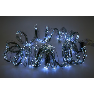 Світлодіодна гірлянда Конячий хвіст, Роса (Каскад), 5 м, 500 л, 8 режимів, холодний та теплий білий, IP44, Роса (720452)