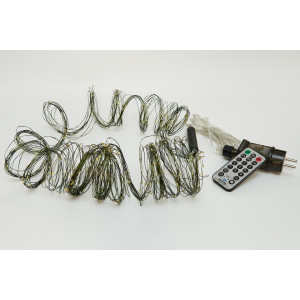 Світлодіодна гірлянда Конячий хвіст, Роса (Каскад), 5 м, 500 л, 8 режимів, холодний та теплий білий, IP44, Роса (720452)