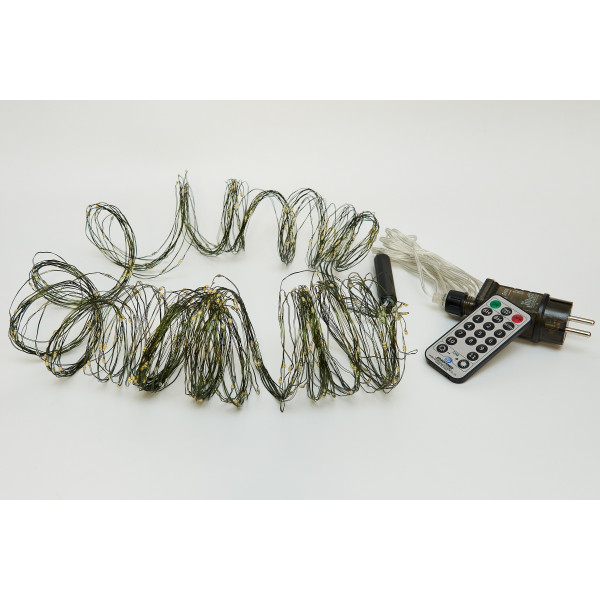 Світлодіодна гірлянда Конячий хвіст, Роса (Каскад), 5 м, 500 л, 8 режимів, холодний та теплий білий, IP44, Роса (720452)