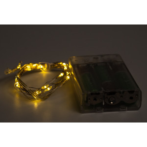 Світлодіодна гірлянда-нитка, 5 м, 50 л, теплий білий, батарейки, IP20, Роса (720483)