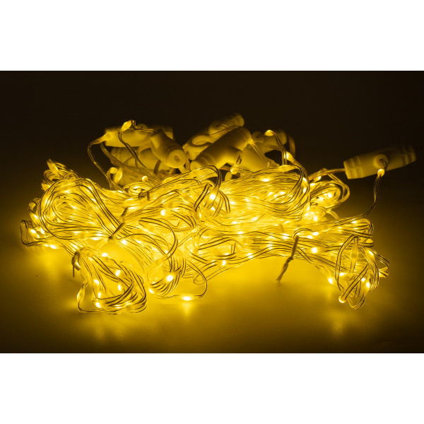 Світлодіодна гірлянда-завіса з гачками, 2*1 м, 400 л, теплий білий, мережа, Роса (720810)