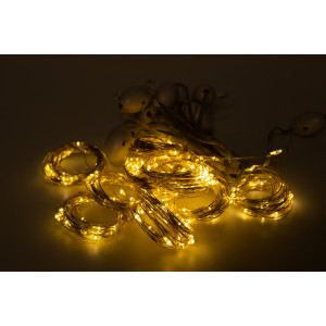 Світлодіодна гірлянда-завіса, 3*3 м, 300 л, 8 режимів, теплий білий, USB, IP20, Роса (720964)