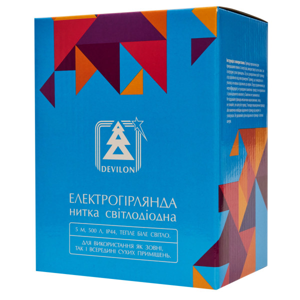 Світлодіодна гірлянда-нитка, 5 м, 500 л, теплий білий, IP44 (721152)