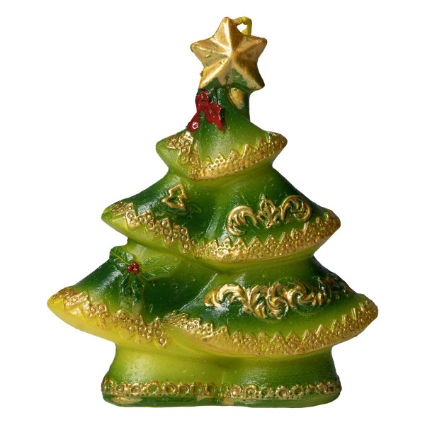 Свічка - Ялинка, 9x3,5x10,3 см, з червоним бантом, парафін (791316-2)