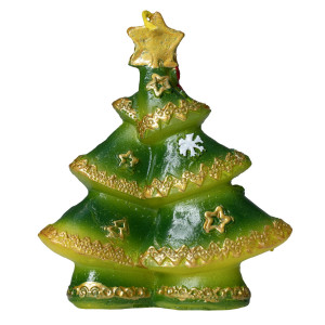 Свічка - Ялинка, 9x3,5x10,3 см, з червоним бантом, парафін (791316-2)