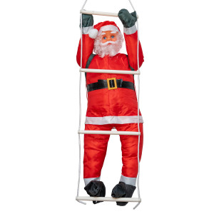 Вуличний декор фігурка Санта (Дід Мороз), 90 см, на драбині 1,35 м (810085)