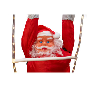 Новорічна світлодіодна декорація - Санта (Дід Мороз) на драбині 120 см, L 1,9 м, дюралайт (810108)