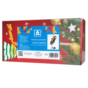 Музичний декор Санта (Санта (Дід Мороз)), 23 см, на мотузці з намистом 1 м, червоний (810405-1)