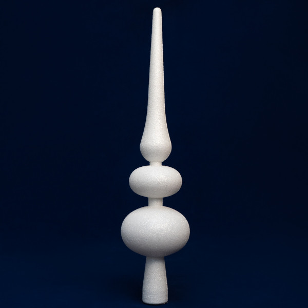 Ялинкова прикраса - верхівка на ялинку, h-30 см, білий, глітер, пластик (891756)