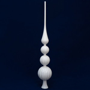 Ялинкова прикраса - верхівка на ялинку, h-42 см, білий, глянець, глітер, пластик (891879)