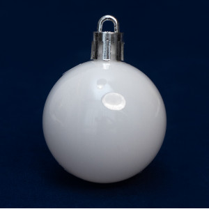 Набір ялинкових іграшок - кулі, 16 шт, D4 см, білий, глянець, пластик (891947)