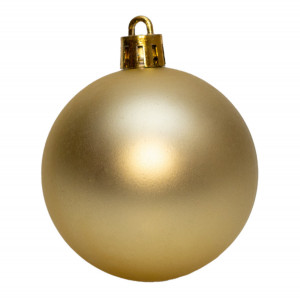 Набір ялинкових іграшок - кулі, 12 шт, D6 см, шампань, матовий, пластик (892043)