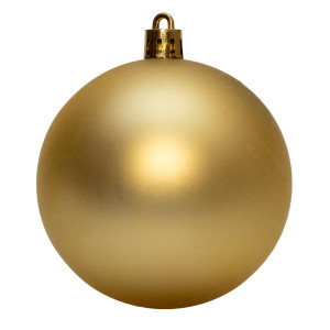 Набір ялинкових іграшок - кулі, 6 шт, D8 см, шампань, матовий, пластик (892234)