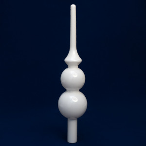 Ялинкова прикраса - верхівка на ялинку, h-28 см, білий, глянець, пластик (892579)