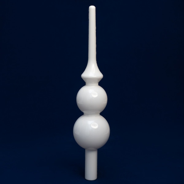 Ялинкова прикраса - верхівка на ялинку, h-28 см, білий, глянець, пластик (892579)