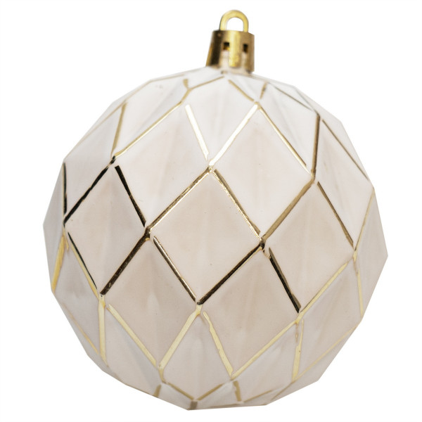 Набір ялинкових іграшок - кулі, 21 шт, D6-8 см, білий, золотистий, матовий, пластик (892609)