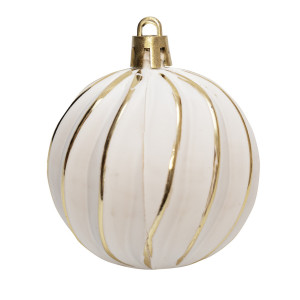 Набір ялинкових іграшок - кулі, 21 шт, D6-8 см, білий, золотистий, матовий, пластик (892609)