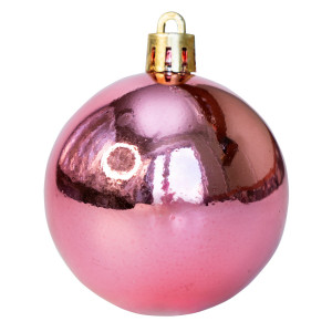 Набір ялинкових іграшок - кулі, 36 шт, D6 см, червоно-рожевий, мікс, пластик (892623)