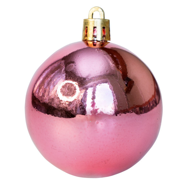 Набір ялинкових іграшок - кулі, 36 шт, D6 см, червоно-рожевий, мікс, пластик (892623)