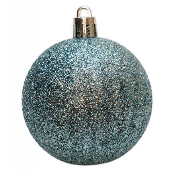 Набір ялинкових іграшок - кулі, 36 шт, D6 см, бірюзовий, мікс, пластик (892630)