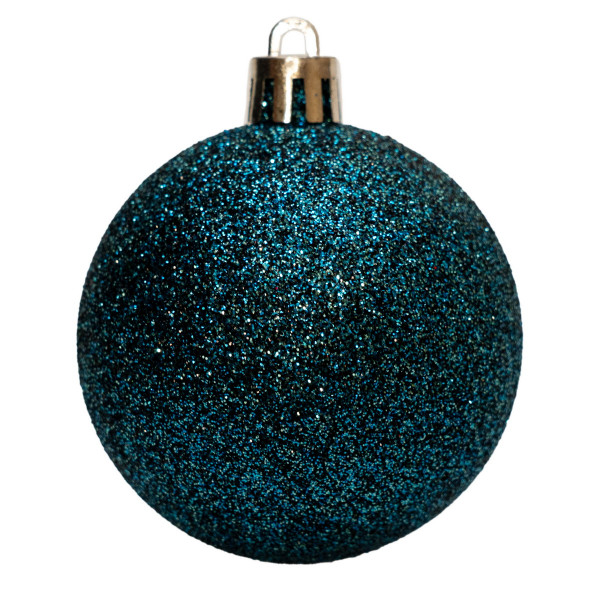 Набір ялинкових іграшок - кулі, 36 шт, D6 см, бірюзовий, мікс, пластик (892630)