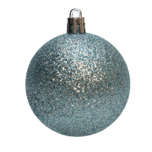Набір ялинкових іграшок - кулі, 39 шт, D4-8 см, бірюзовий, мікс, пластик (892647)