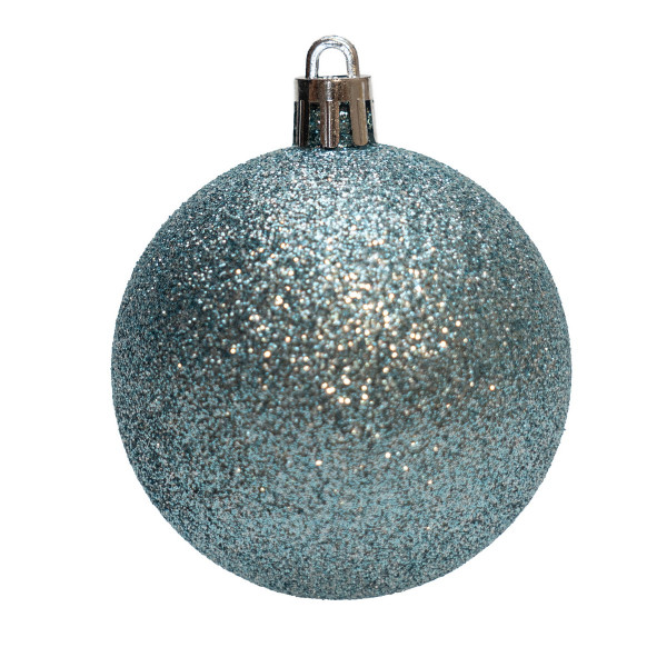 Набір ялинкових іграшок - кулі, 39 шт, D4-8 см, бірюзовий, мікс, пластик (892647)
