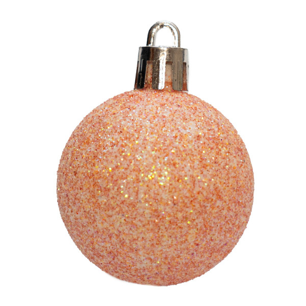 Набір ялинкових іграшок - кулі, 39 шт, D4-8 см, червоно-рожевий, мікс, пластик (892654)