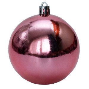 Набір ялинкових іграшок - кулі, 39 шт, D4-8 см, червоно-рожевий, мікс, пластик (892654)
