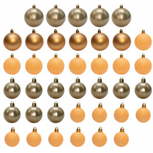 Набір ялинкових іграшок - кулі, 39 шт, D4-8 см, помаранчевий, мікс, пластик (892661)